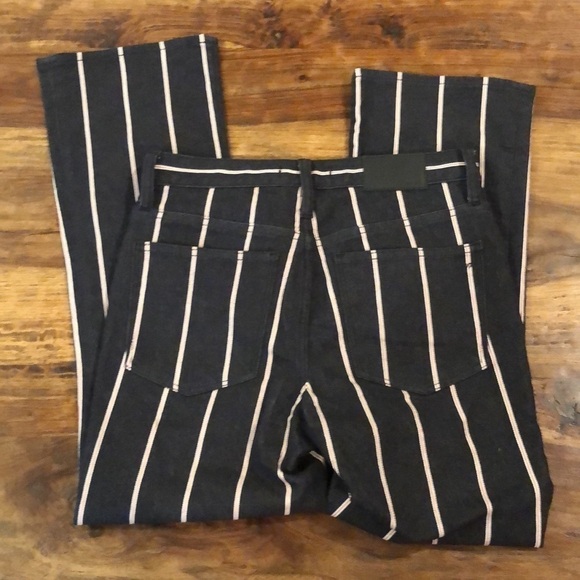 Madewell Cali Demi Boot Striped Cropped Jeans 26 - Picture 12 of 13